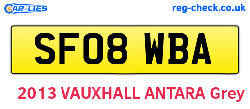 SF08WBA are the vehicle registration plates.