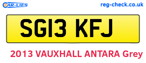 SG13KFJ are the vehicle registration plates.