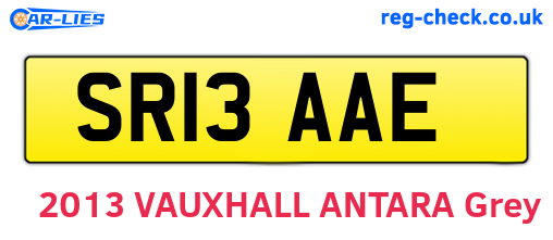 SR13AAE are the vehicle registration plates.