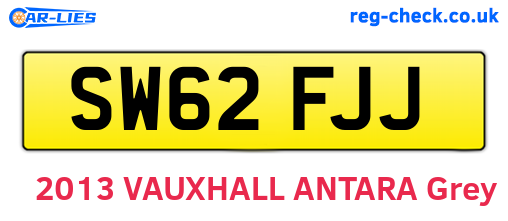 SW62FJJ are the vehicle registration plates.