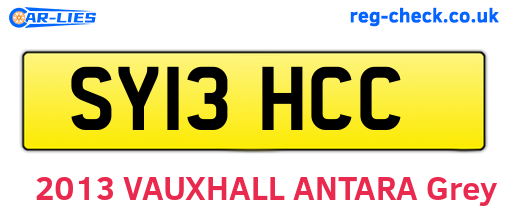SY13HCC are the vehicle registration plates.