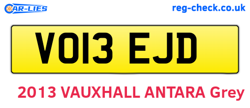 VO13EJD are the vehicle registration plates.