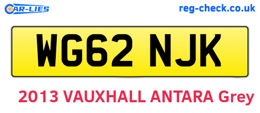 WG62NJK are the vehicle registration plates.
