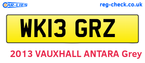 WK13GRZ are the vehicle registration plates.