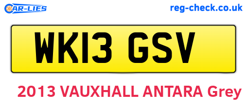 WK13GSV are the vehicle registration plates.