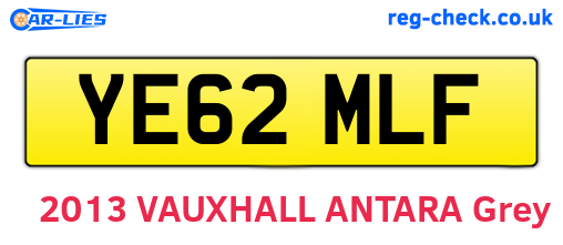 YE62MLF are the vehicle registration plates.