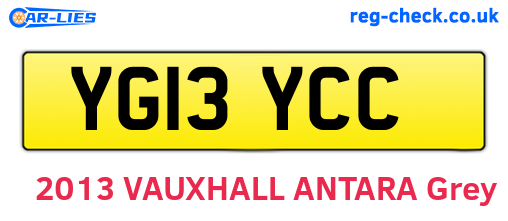 YG13YCC are the vehicle registration plates.