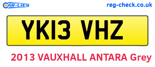 YK13VHZ are the vehicle registration plates.