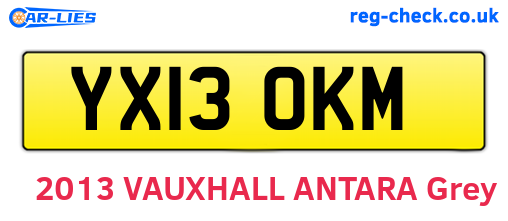 YX13OKM are the vehicle registration plates.