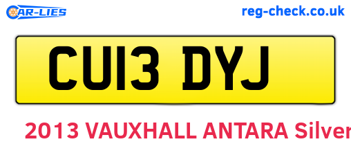CU13DYJ are the vehicle registration plates.