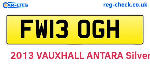 FW13OGH are the vehicle registration plates.