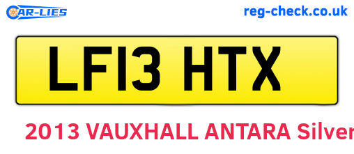 LF13HTX are the vehicle registration plates.