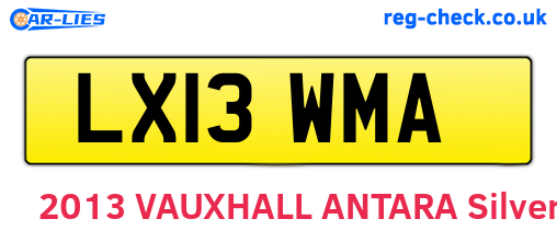 LX13WMA are the vehicle registration plates.