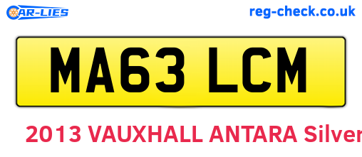 MA63LCM are the vehicle registration plates.