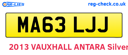 MA63LJJ are the vehicle registration plates.