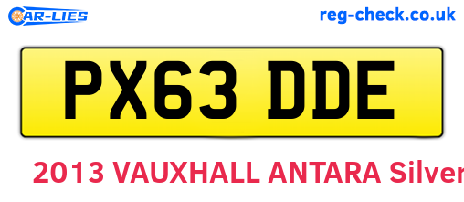 PX63DDE are the vehicle registration plates.