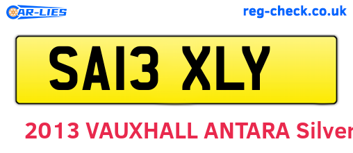 SA13XLY are the vehicle registration plates.