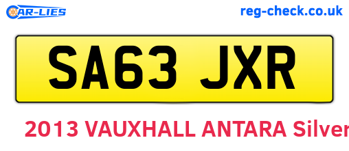 SA63JXR are the vehicle registration plates.