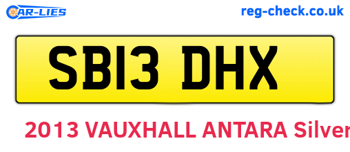 SB13DHX are the vehicle registration plates.