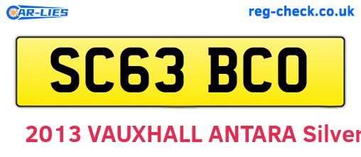 SC63BCO are the vehicle registration plates.