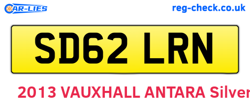 SD62LRN are the vehicle registration plates.