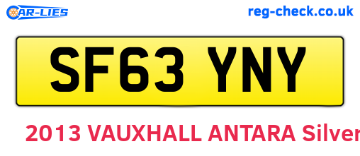 SF63YNY are the vehicle registration plates.