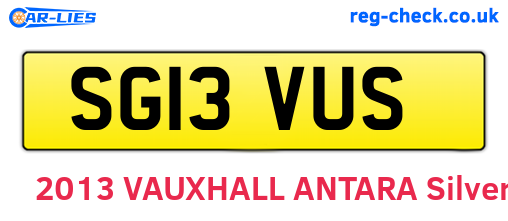 SG13VUS are the vehicle registration plates.