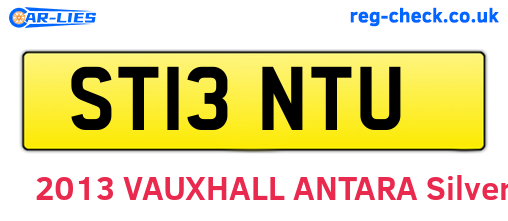 ST13NTU are the vehicle registration plates.