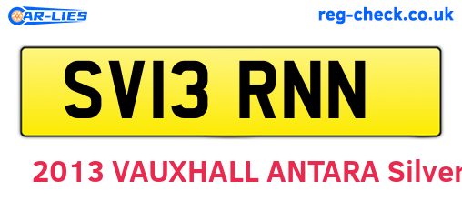 SV13RNN are the vehicle registration plates.