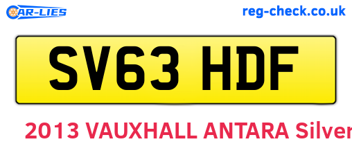 SV63HDF are the vehicle registration plates.