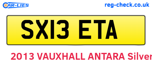 SX13ETA are the vehicle registration plates.