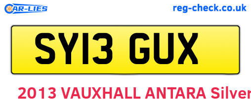 SY13GUX are the vehicle registration plates.