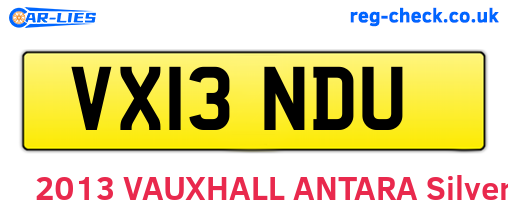 VX13NDU are the vehicle registration plates.