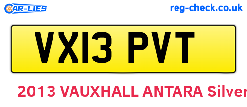 VX13PVT are the vehicle registration plates.