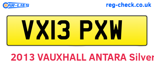 VX13PXW are the vehicle registration plates.