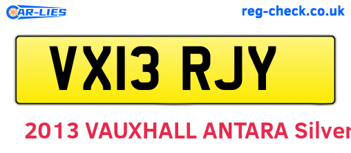 VX13RJY are the vehicle registration plates.