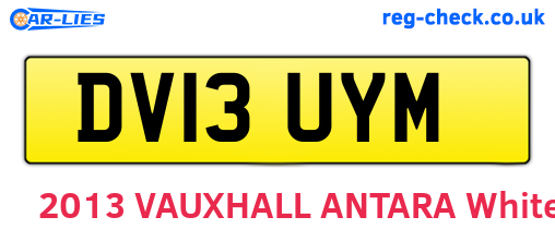 DV13UYM are the vehicle registration plates.