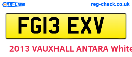 FG13EXV are the vehicle registration plates.