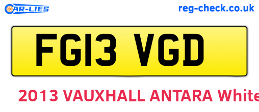 FG13VGD are the vehicle registration plates.