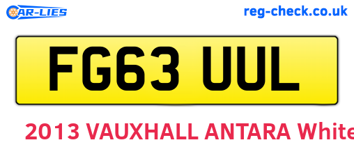 FG63UUL are the vehicle registration plates.