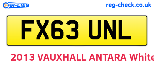 FX63UNL are the vehicle registration plates.
