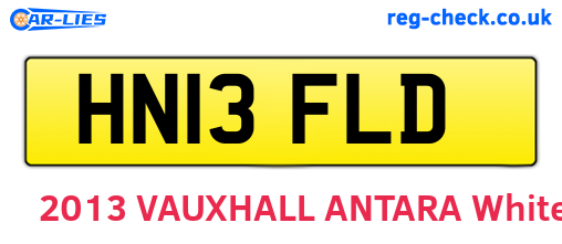 HN13FLD are the vehicle registration plates.