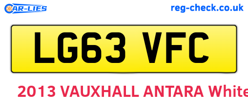 LG63VFC are the vehicle registration plates.