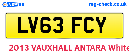 LV63FCY are the vehicle registration plates.