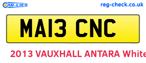 MA13CNC are the vehicle registration plates.