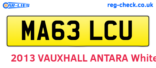 MA63LCU are the vehicle registration plates.