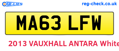 MA63LFW are the vehicle registration plates.