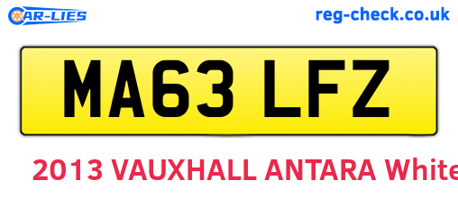 MA63LFZ are the vehicle registration plates.
