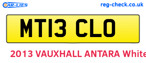 MT13CLO are the vehicle registration plates.