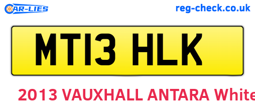 MT13HLK are the vehicle registration plates.